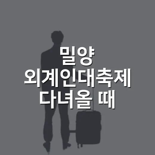 밀양 외계인대축제 다녀올 때 숙소까지 같이 잡아보니 보이는 것들 - 요약