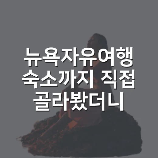 뉴욕자유여행 숙소까지 직접 골라봤더니, 돈보다 동선이 먼저 보였다 - 요약