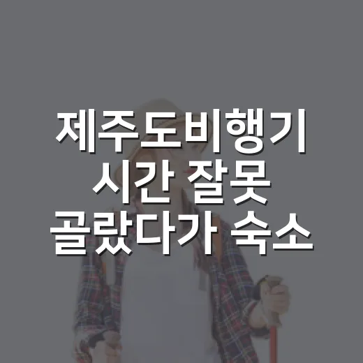 제주도비행기 시간 잘못 골랐다가 숙소 하루를 날려본 후기 - 요약