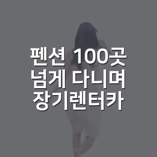 펜션 100곳 넘게 다니며 장기렌터카까지 따져본 진짜 후기 - 요약
