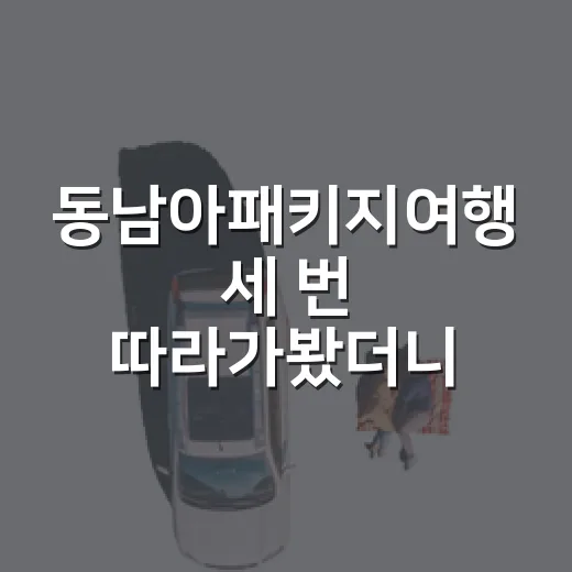 동남아패키지여행 세 번 따라가봤더니 숙소에서 진짜 갈리더라 - 요약