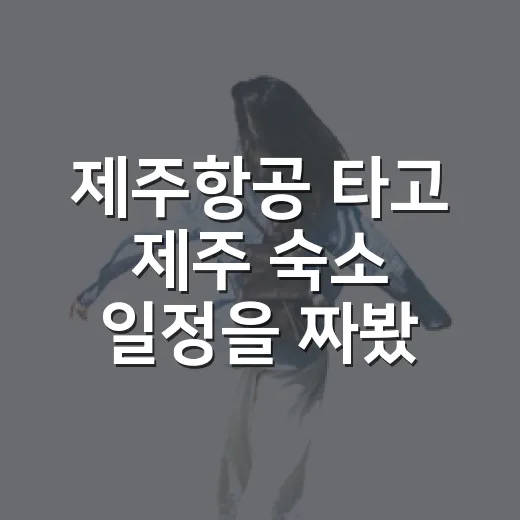 제주항공 타고 제주 숙소 일정을 짜봤더니, 숙소 선택까지 달라졌던 이야기 - 요약