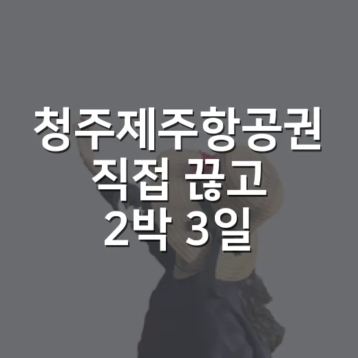 청주제주항공권 직접 끊고 2박 3일 숙소까지 맞춰본 후기 - 요약
