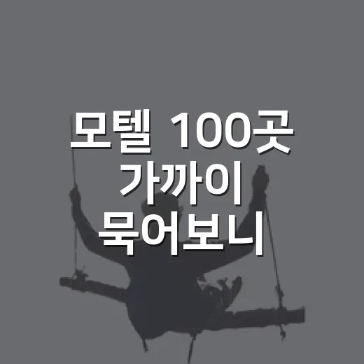 모텔 100곳 가까이 묵어보니 사진보다 먼저 봐야 할 것들 - 요약