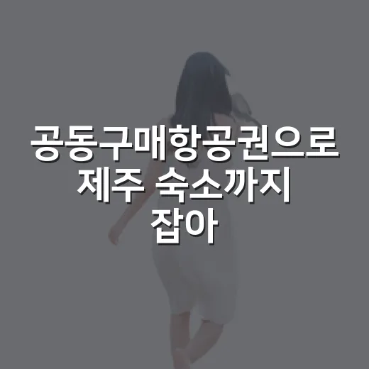 공동구매항공권으로 제주 숙소까지 잡아봤더니, 싼 가격 뒤에 꼭 봐야 할 것들 - 요약