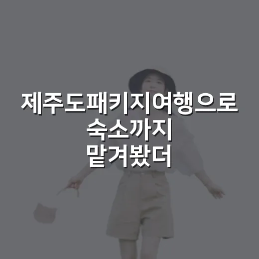 제주도패키지여행으로 숙소까지 맡겨봤더니 보였던 진짜 차이 - 요약