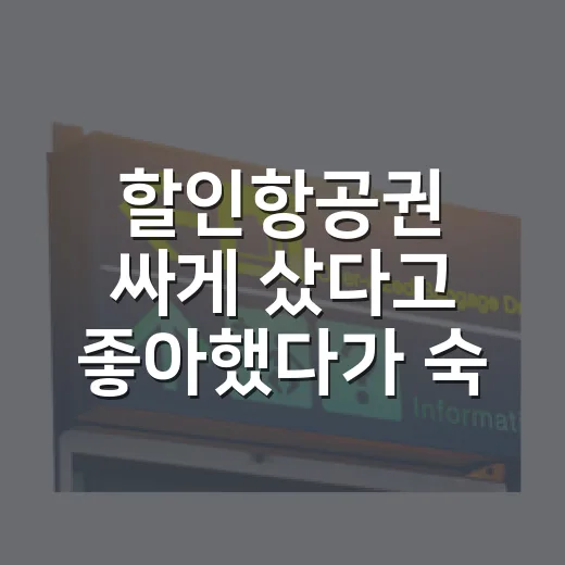 할인항공권 싸게 샀다고 좋아했다가 숙소비에서 털린 이야기 - 요약