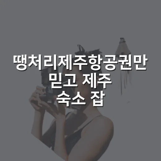 땡처리제주항공권만 믿고 제주 숙소 잡아봤더니 생긴 일 - 요약