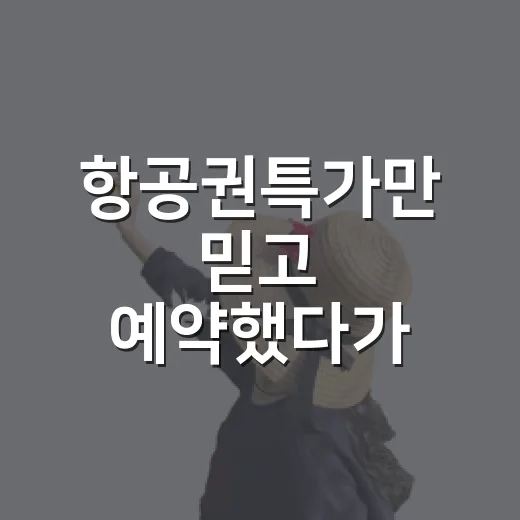 항공권특가만 믿고 예약했다가 숙소비까지 계산해본 진짜 후기 - 요약