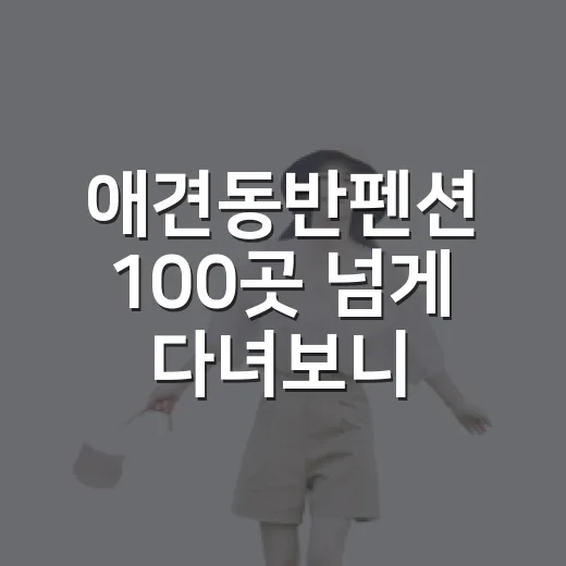 애견동반펜션 100곳 넘게 다녀보니 사진보다 먼저 봐야 할 것들 - 요약