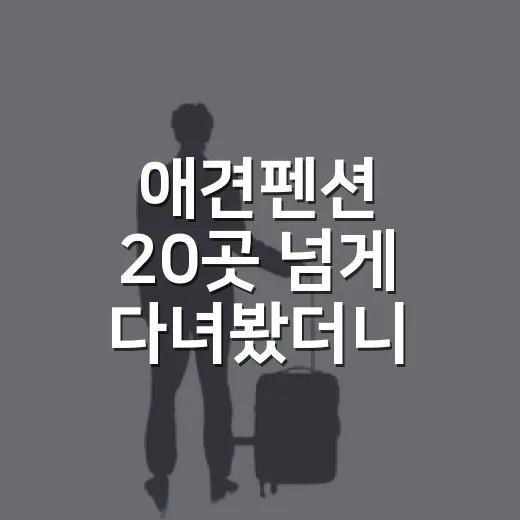 애견펜션 20곳 넘게 다녀봤더니, 사진보다 먼저 봐야 할 것들이 있더라 - 요약