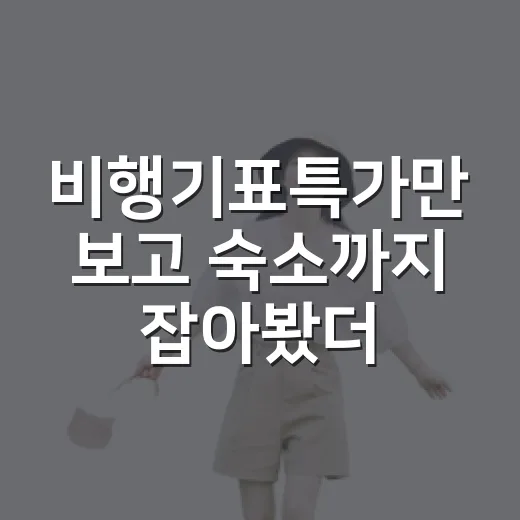 비행기표특가만 보고 숙소까지 잡아봤더니, 여행비가 진짜 줄어든 순간들 - 요약