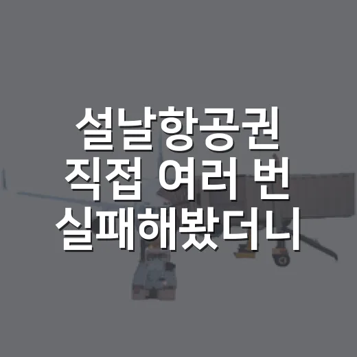 설날항공권 직접 여러 번 실패해봤더니 알게 된 진짜 예약 타이밍 - 요약