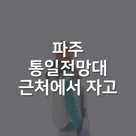 파주 통일전망대 근처에서 자고 와보니, 숙소 선택이 관람보다 더 중요했다 - 요약