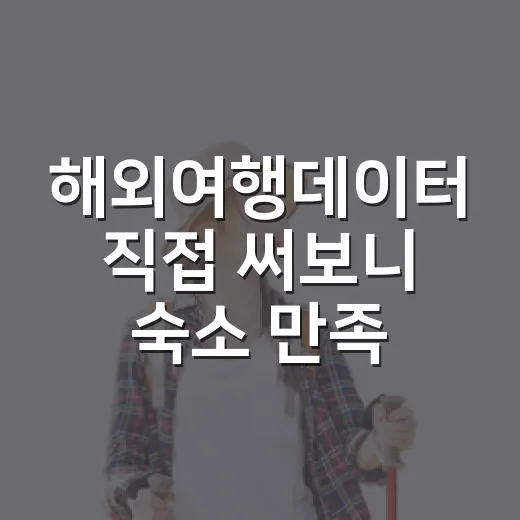 해외여행데이터 직접 써보니 숙소 만족도까지 갈리더라 - 요약