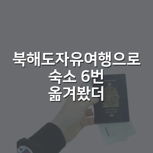 북해도자유여행으로 숙소 6번 옮겨봤더니 보이던 진짜 차이 - 요약