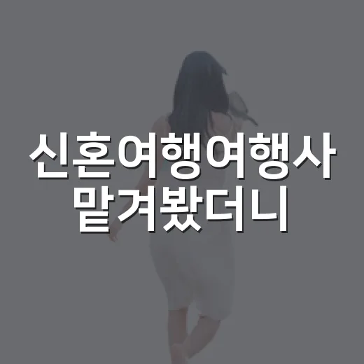 신혼여행여행사 맡겨봤더니, 숙소에서 진짜 차이가 갈렸던 이야기 - 요약