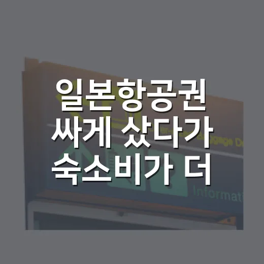 일본항공권 싸게 샀다가 숙소비가 더 든 이유 - 요약