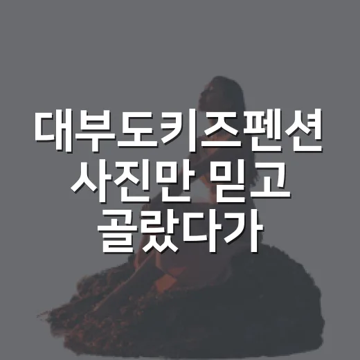 대부도키즈펜션 사진만 믿고 골랐다가 배운 것 - 요약