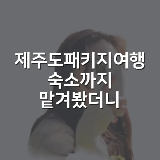 제주도패키지여행 숙소까지 맡겨봤더니 - 요약