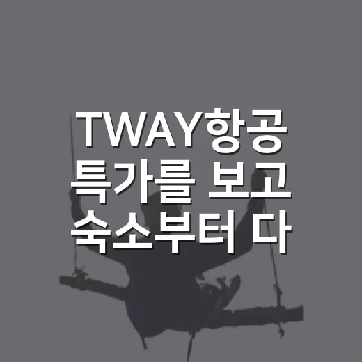 TWAY항공 특가를 보고 숙소부터 다시 골랐다 - 요약