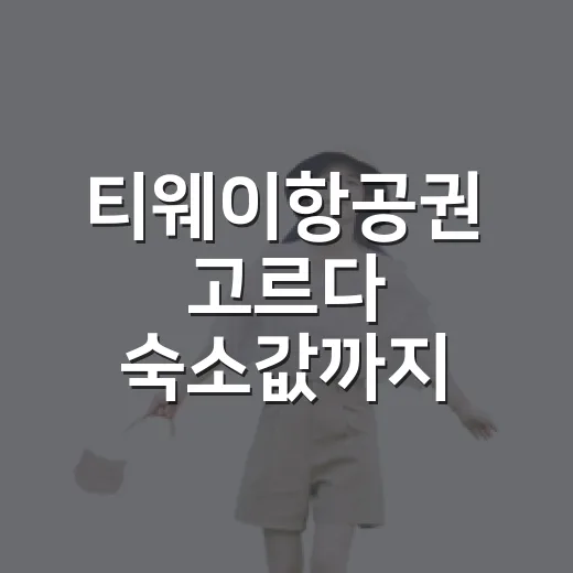 티웨이항공권 고르다 숙소값까지 다시 보게 됐다 - 요약