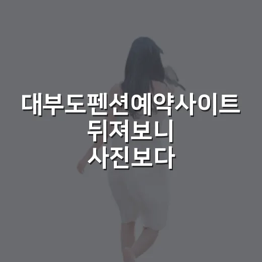 대부도펜션예약사이트 뒤져보니 사진보다 중요했던 것 - 요약