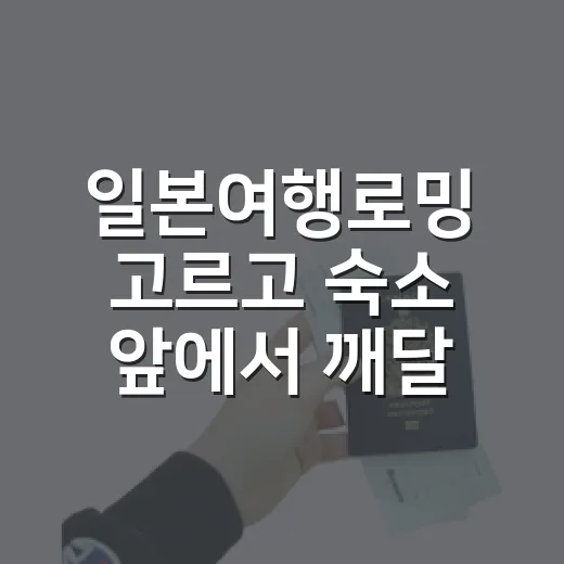 일본여행로밍 고르고 숙소 앞에서 깨달은 것 - 요약