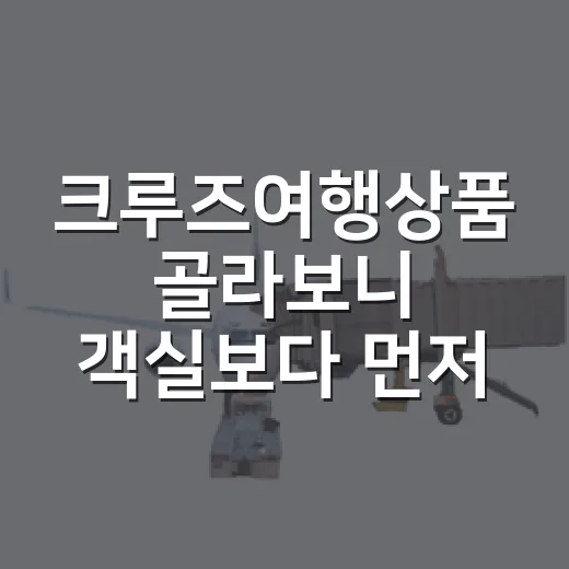 크루즈여행상품 골라보니 객실보다 먼저 볼 게 있었다 - 요약