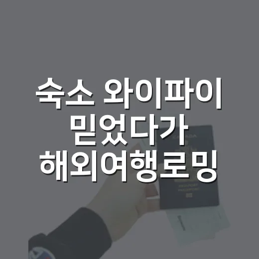 숙소 와이파이 믿었다가 해외여행로밍 켠 이야기 - 요약