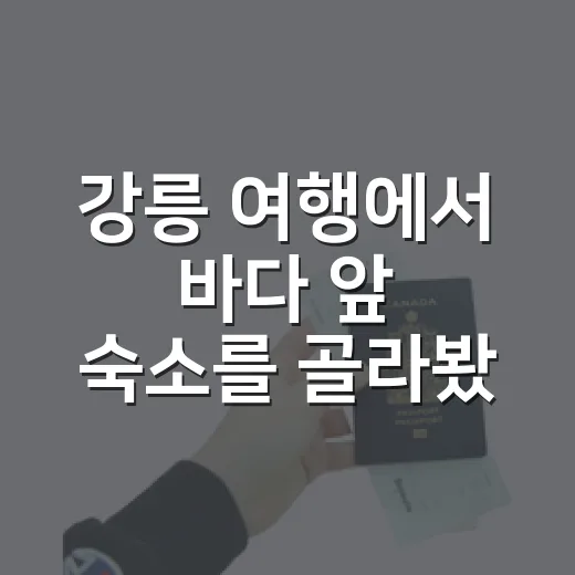 강릉 여행에서 바다 앞 숙소를 골라봤더니 - 요약