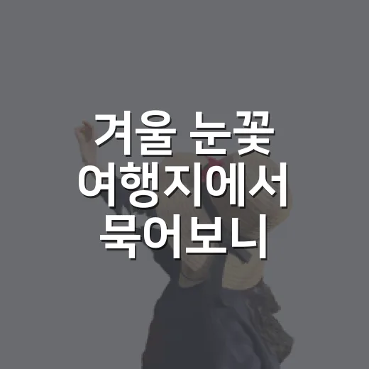 겨울 눈꽃 여행지에서 묵어보니 숙소가 더 중요했다 - 요약