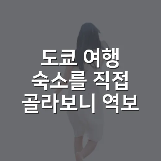 도쿄 여행 숙소를 직접 골라보니 역보다 출구가 중요했다 - 요약