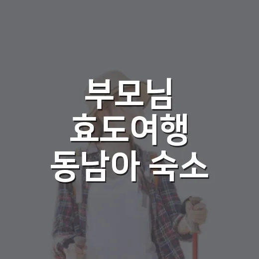 부모님 효도여행 동남아 숙소 골라보니 달랐던 것 - 요약