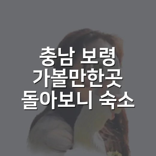 충남 보령 가볼만한곳 돌아보니 숙소 위치가 중요했다 - 요약