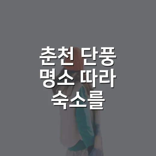 춘천 단풍 명소 따라 숙소를 골라봤더니 - 요약