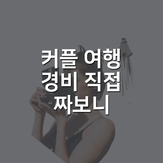 커플 여행 경비 직접 짜보니 숙소값보다 더 샜다 - 요약