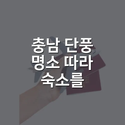 충남 단풍 명소 따라 숙소를 골라봤더니 - 요약