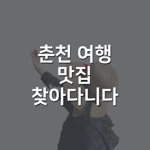 춘천 여행 맛집 찾아다니다 메뉴보다 동선이 중요해졌다 - 요약