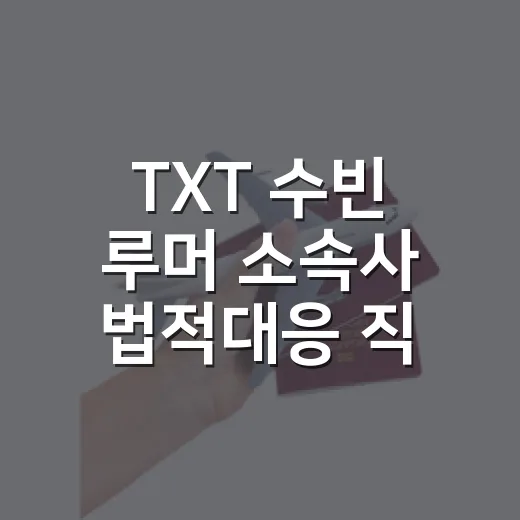 TXT 수빈 루머 소속사 법적대응 직접 읽어봤다 - 요약