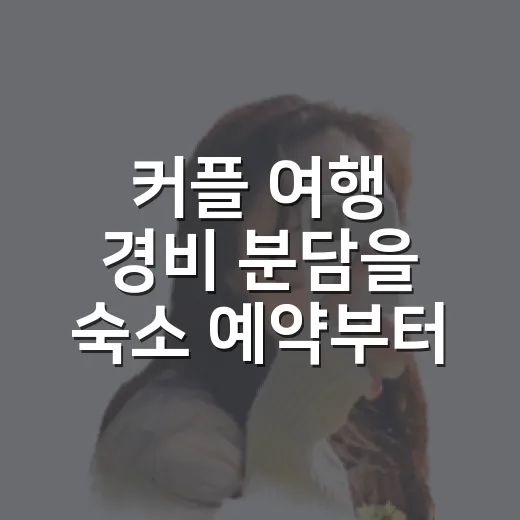 커플 여행 경비 분담을 숙소 예약부터 해봤더니 - 요약