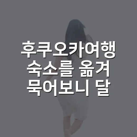 후쿠오카여행 숙소를 옮겨 묵어보니 달랐던 밤 - 요약