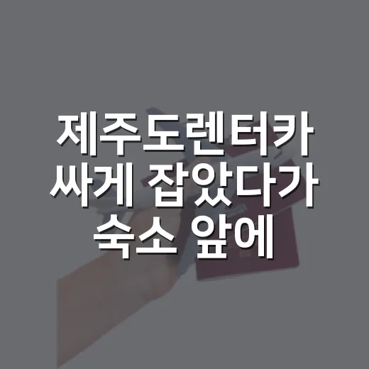 제주도렌터카 싸게 잡았다가 숙소 앞에서 후회한 이유 - 요약