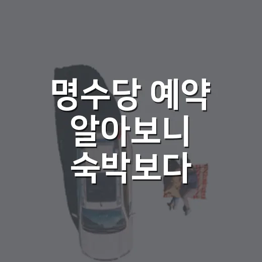 명수당 예약 알아보니 숙박보다 주차가 먼저였다 - 요약