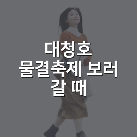 대청호 물결축제 보러 갈 때 숙소부터 따져봤다 - 요약