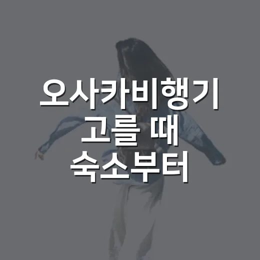 오사카비행기 고를 때 숙소부터 봤더니 달라졌다 - 요약