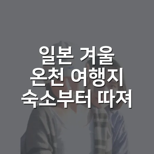 일본 겨울 온천 여행지 숙소부터 따져봤더니 - 요약