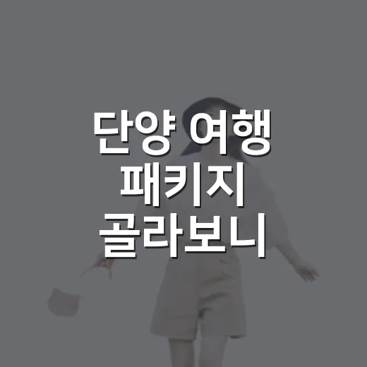 단양 여행 패키지 골라보니 숙소에서 차이가 났다 - 요약