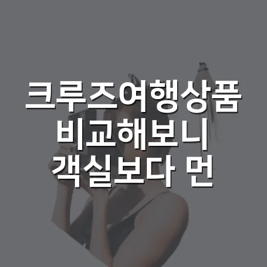 크루즈여행상품 비교해보니 객실보다 먼저 보인 것 - 요약