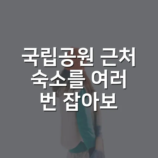 국립공원 근처 숙소를 여러 번 잡아보니 - 요약